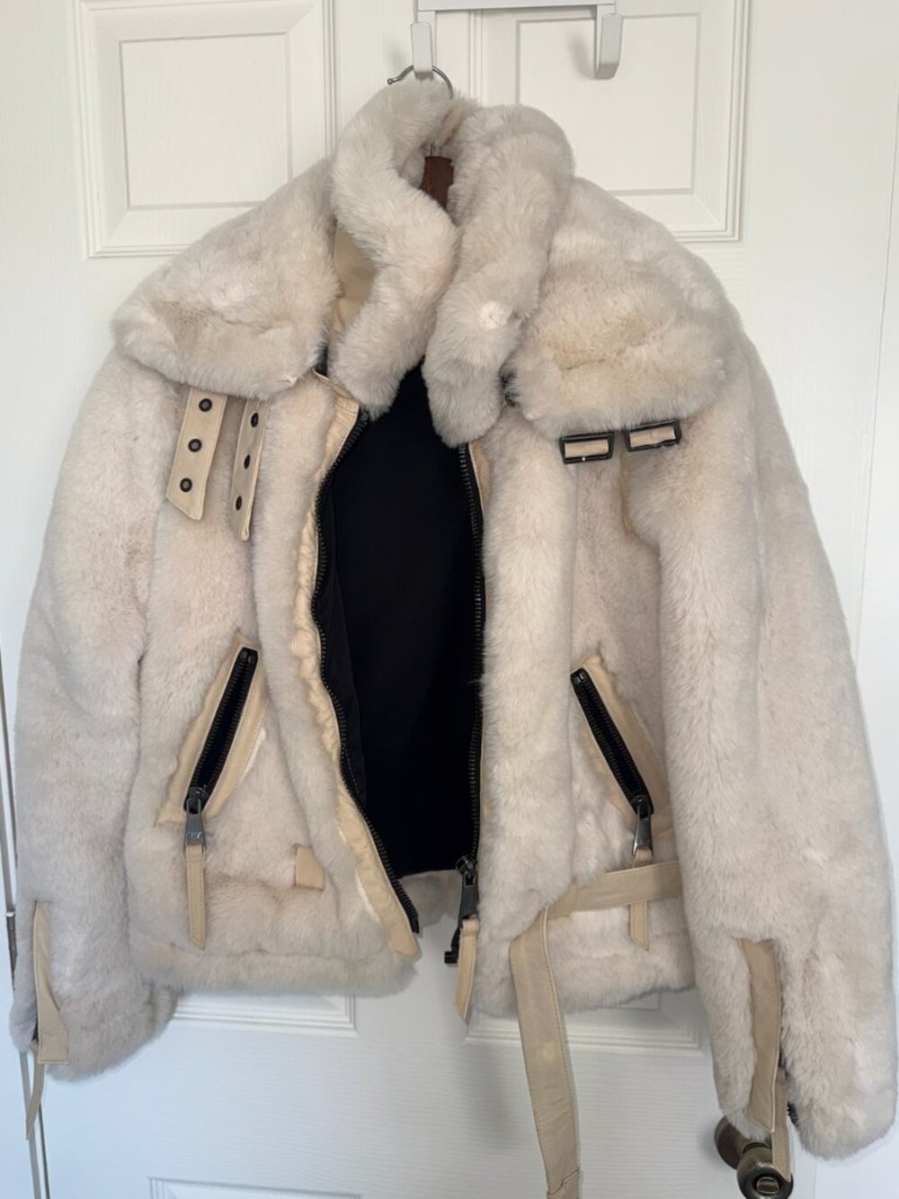 SAM. White Faux Fur Jacket